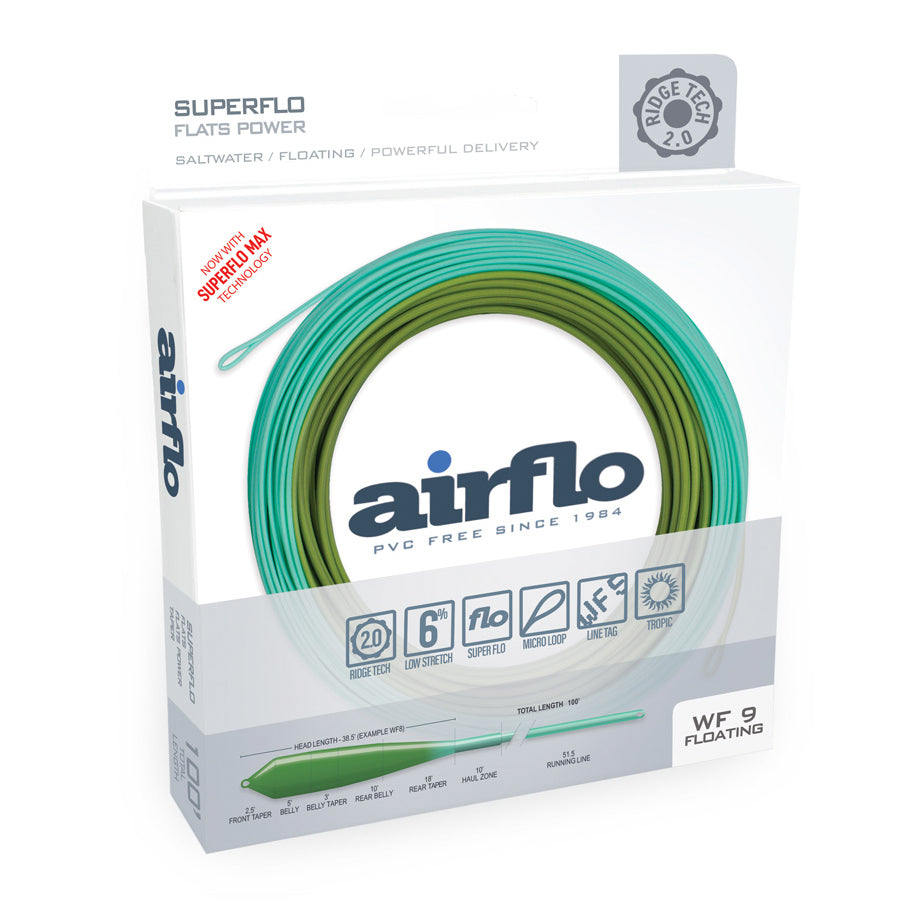Superflo Ridge 2.0 Flats Power Taper Floating Fly Lines | Airflo