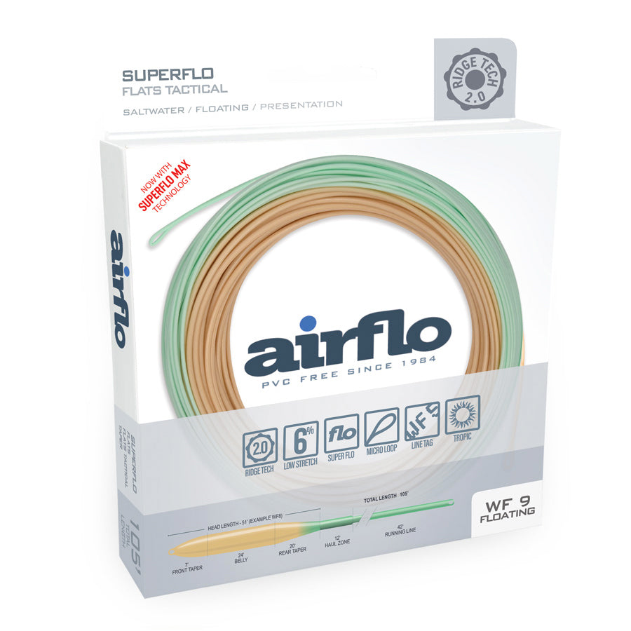airflo RIDGE 2.0 TACTICAL TAPER フライライン Superflo Max Ridge 2.0 Flats Tactical Floating Fly Lines | Airflo