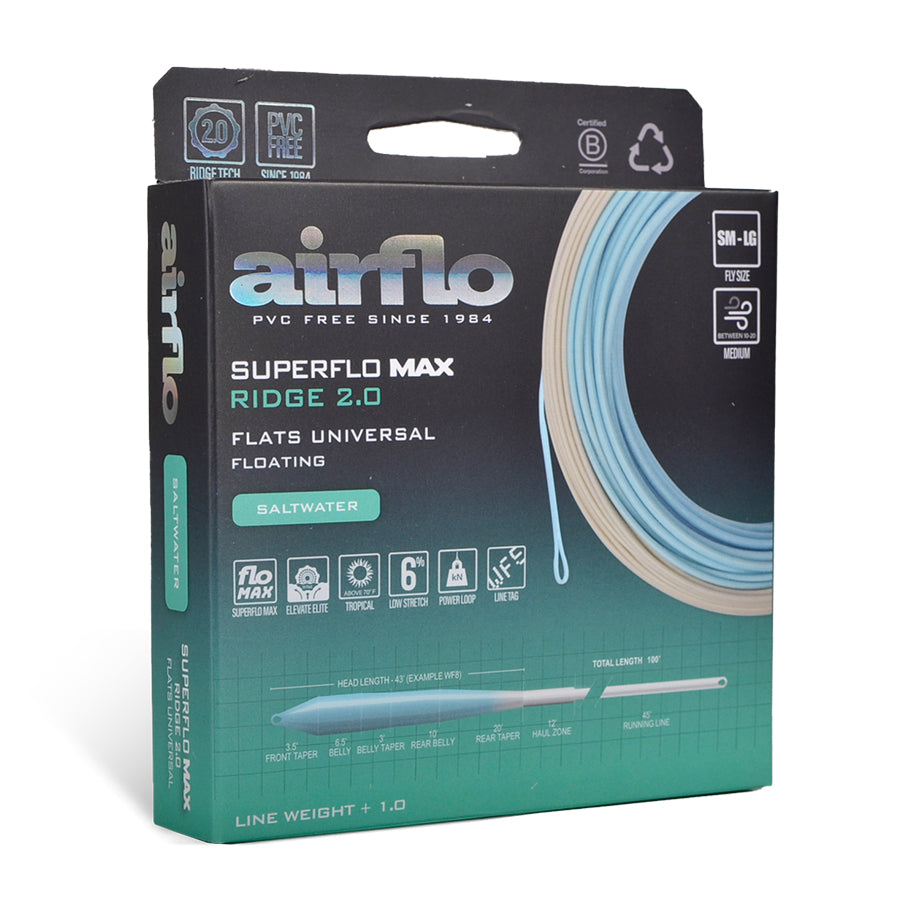 Airflo Superflo ソルトウォーターフラットユニバーサルフライライン Superflo Max Ridge 2.0 Flats Universal Fly Line | Airflo Fishing