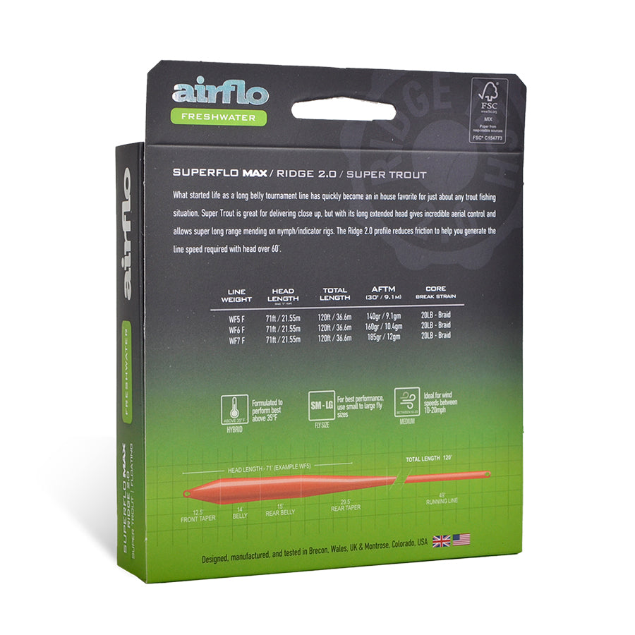 Superflo Max Ridge 2.0 Super Trout Fly Line | Airflo Fishing