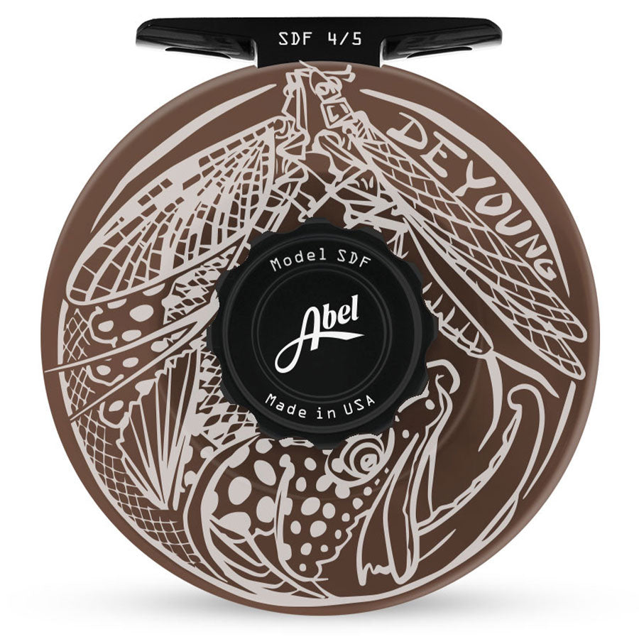 abel super series 5 6 fly reel featuring deyoung art - 5/6 QC - Brown Trout Graphic Abel Reels Derek DeYoung